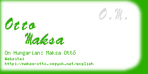 otto maksa business card